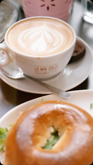 A cappuccino at La Mar Dolça