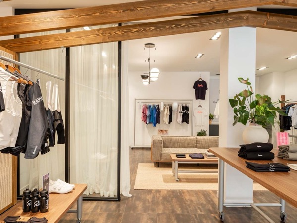 Inside Rapha's pop-up in Port d'Alcúdia