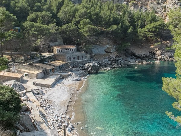 The cove at Sa Calobra, by the café